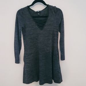 iZ Byer Criss Cross Lace Up Dress with Pockets in Dark Gray, Size XS